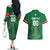 Custom Football Guadeloupe Green Couples Matching Off The Shoulder Long Sleeve Dress and Hawaiian Shirt Les Gwada Boy Go Champions