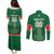 Custom Football Guadeloupe Green Couples Matching Puletasi and Long Sleeve Button Shirt Les Gwada Boy Go Champions