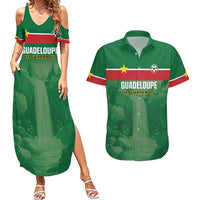 Custom Football Guadeloupe Green Couples Matching Summer Maxi Dress and Hawaiian Shirt Les Gwada Boy Go Champions