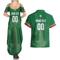 Custom Football Guadeloupe Green Couples Matching Summer Maxi Dress and Hawaiian Shirt Les Gwada Boy Go Champions