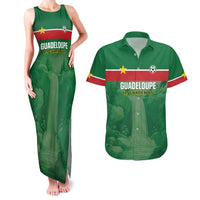 Custom Football Guadeloupe Green Couples Matching Tank Maxi Dress and Hawaiian Shirt Les Gwada Boy Go Champions
