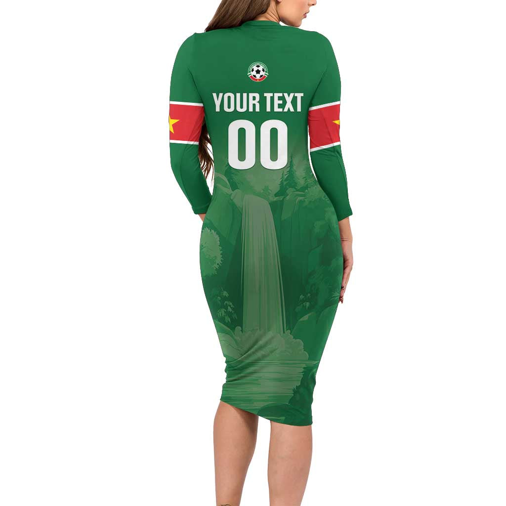Custom Football Guadeloupe Green Family Matching Long Sleeve Bodycon Dress and Hawaiian Shirt Les Gwada Boy Go Champions