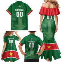 Custom Football Guadeloupe Green Family Matching Mermaid Dress and Hawaiian Shirt Les Gwada Boy Go Champions