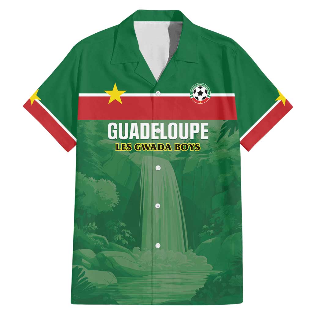 Custom Football Guadeloupe Green Family Matching Mermaid Dress and Hawaiian Shirt Les Gwada Boy Go Champions