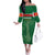 Custom Football Guadeloupe Green Family Matching Off The Shoulder Long Sleeve Dress and Hawaiian Shirt Les Gwada Boy Go Champions