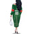 Custom Football Guadeloupe Green Family Matching Off The Shoulder Long Sleeve Dress and Hawaiian Shirt Les Gwada Boy Go Champions