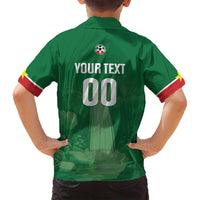 Custom Football Guadeloupe Green Family Matching Off Shoulder Maxi Dress and Hawaiian Shirt Les Gwada Boy Go Champions