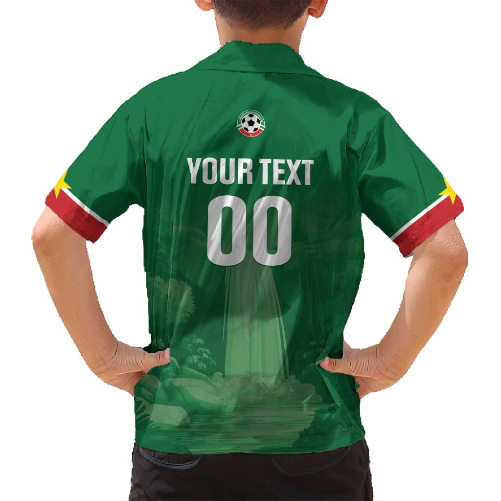 Custom Football Guadeloupe Green Family Matching Off Shoulder Short Dress and Hawaiian Shirt Les Gwada Boy Go Champions