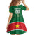 Custom Football Guadeloupe Green Family Matching Off Shoulder Short Dress and Hawaiian Shirt Les Gwada Boy Go Champions