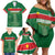 Custom Football Guadeloupe Green Family Matching Off Shoulder Short Dress and Hawaiian Shirt Les Gwada Boy Go Champions
