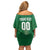 Custom Football Guadeloupe Green Family Matching Off Shoulder Short Dress and Hawaiian Shirt Les Gwada Boy Go Champions