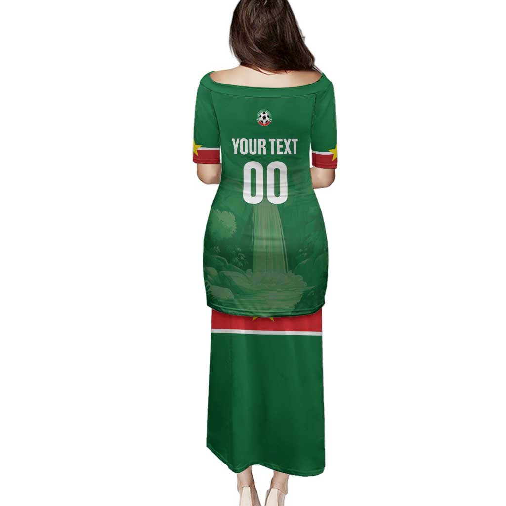 Custom Football Guadeloupe Green Family Matching Puletasi and Hawaiian Shirt Les Gwada Boy Go Champions