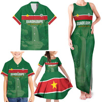 Custom Football Guadeloupe Green Family Matching Tank Maxi Dress and Hawaiian Shirt Les Gwada Boy Go Champions