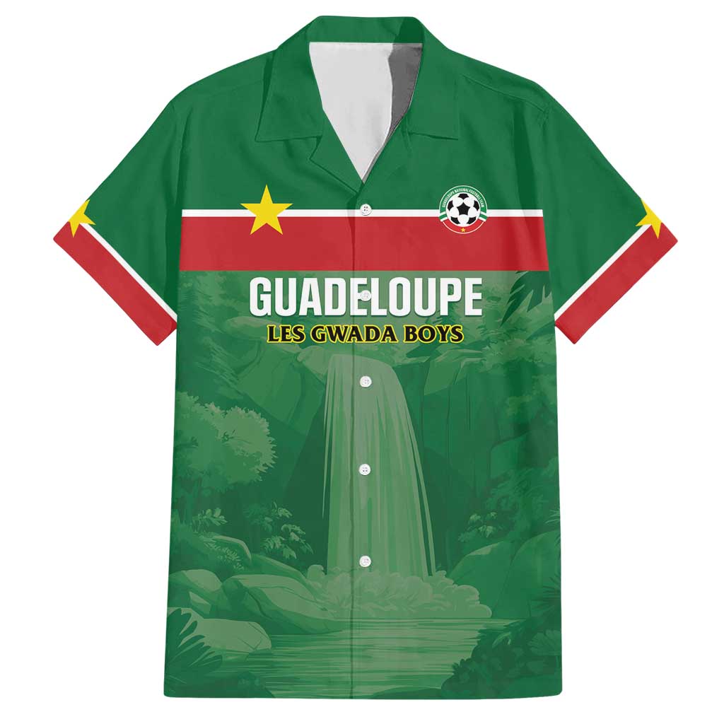 Custom Football Guadeloupe Green Hawaiian Shirt Les Gwada Boy Go Champions