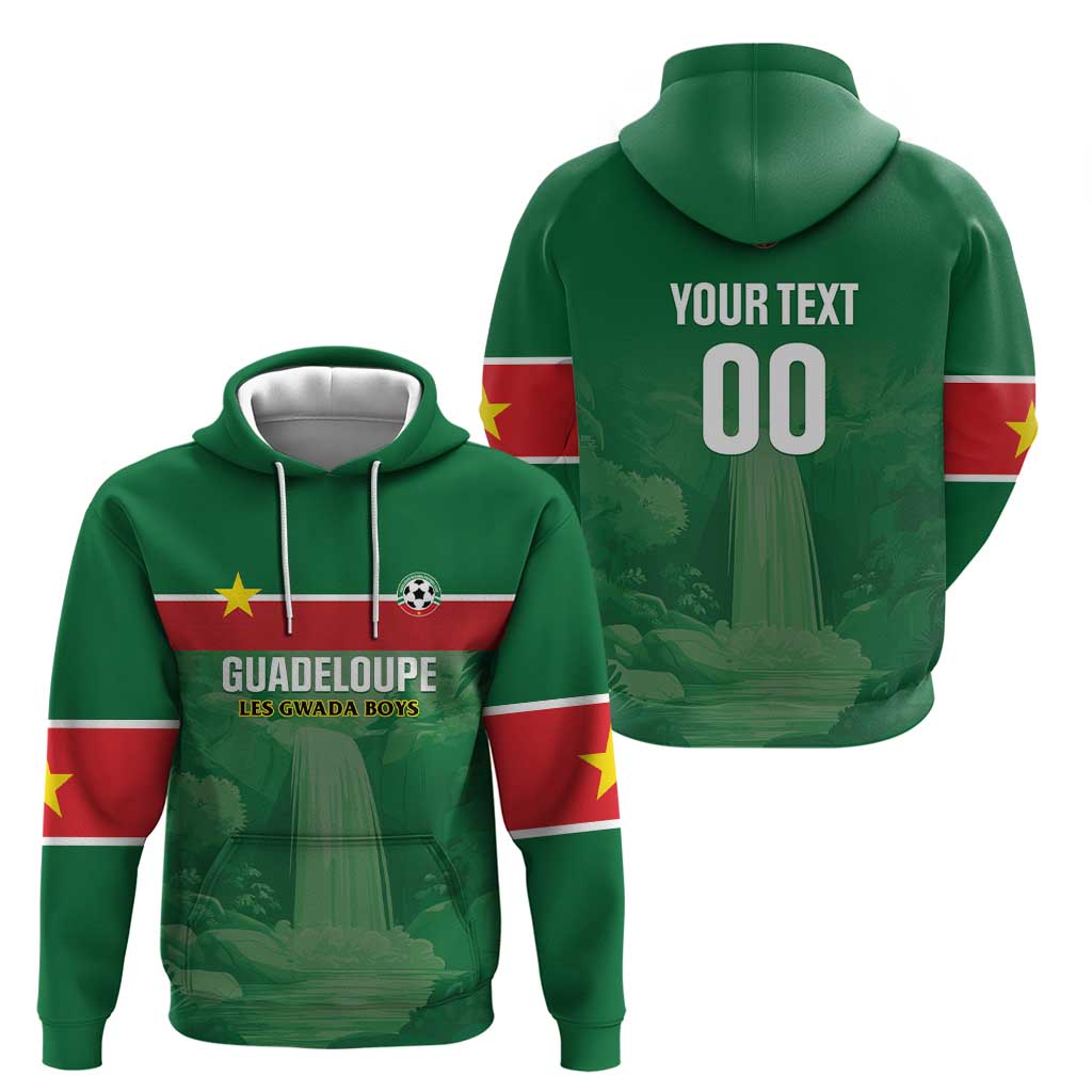 Custom Football Guadeloupe Green Hoodie Les Gwada Boy Go Champions