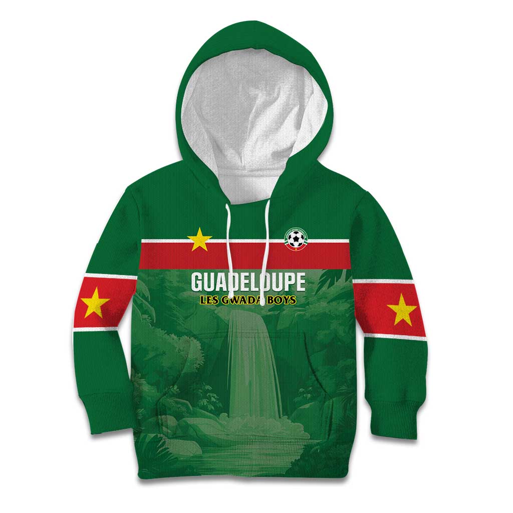 Custom Football Guadeloupe Green Kid Hoodie Les Gwada Boy Go Champions