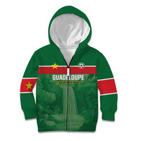 Custom Football Guadeloupe Green Kid Hoodie Les Gwada Boy Go Champions