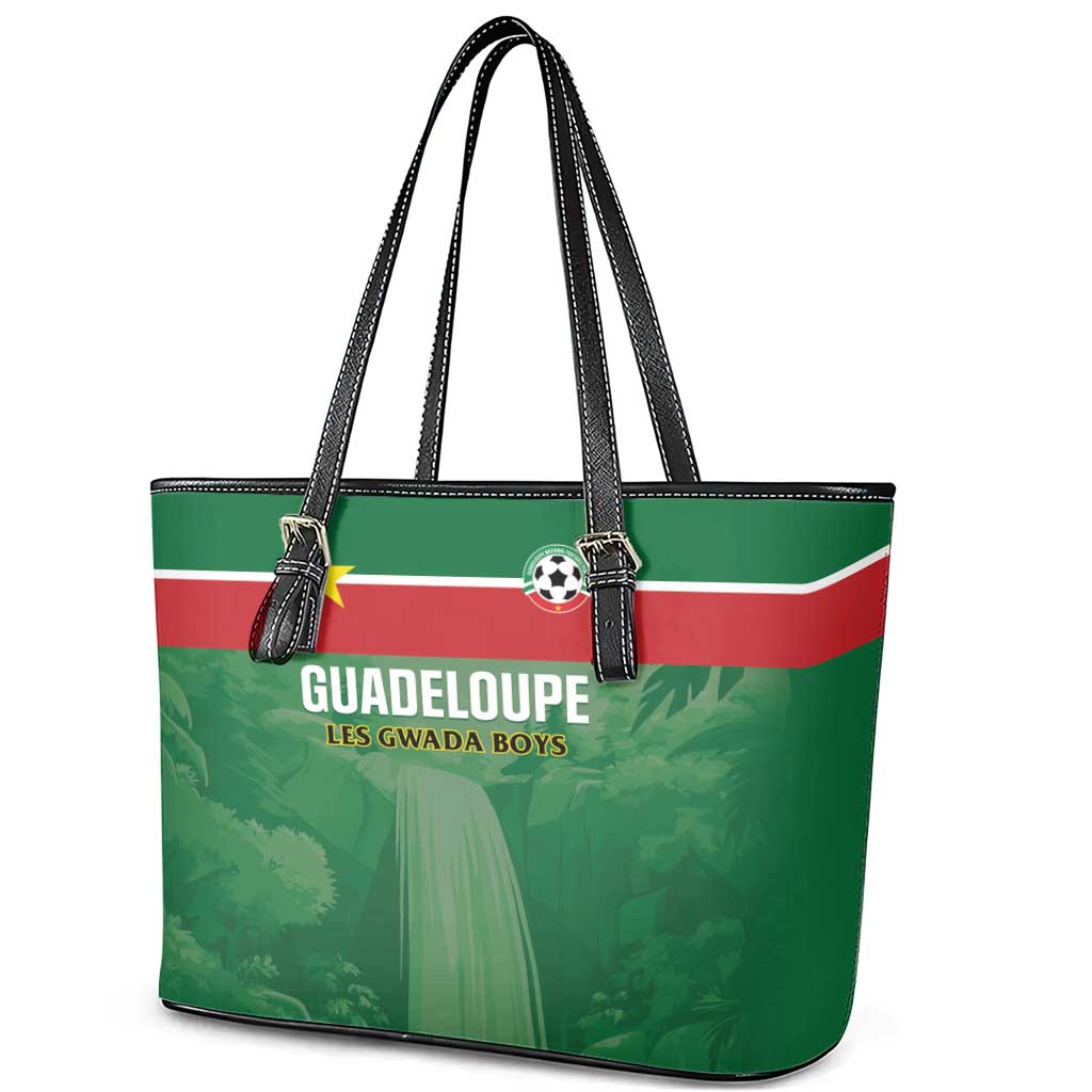 Football Guadeloupe Green Leather Tote Bag Les Gwada Boy Go Champions