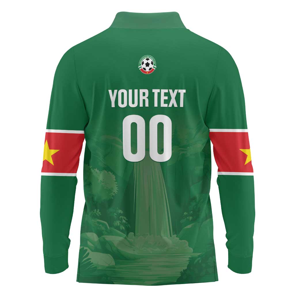 Custom Football Guadeloupe Green Long Sleeve Polo Shirt Les Gwada Boy Go Champions