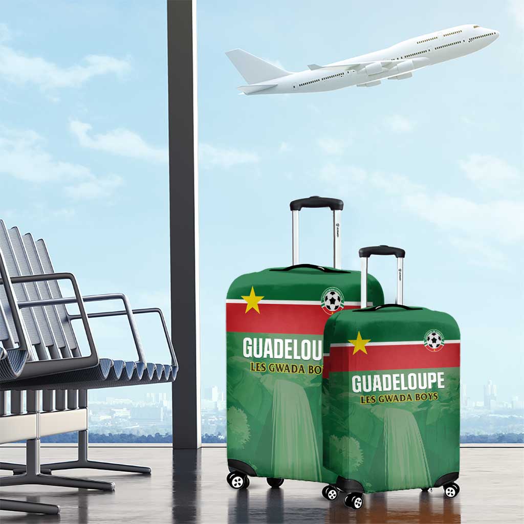 Football Guadeloupe Green Luggage Cover Les Gwada Boy Go Champions
