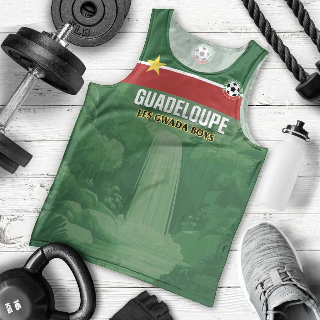Custom Football Guadeloupe Green Men Tank Top Les Gwada Boy Go Champions