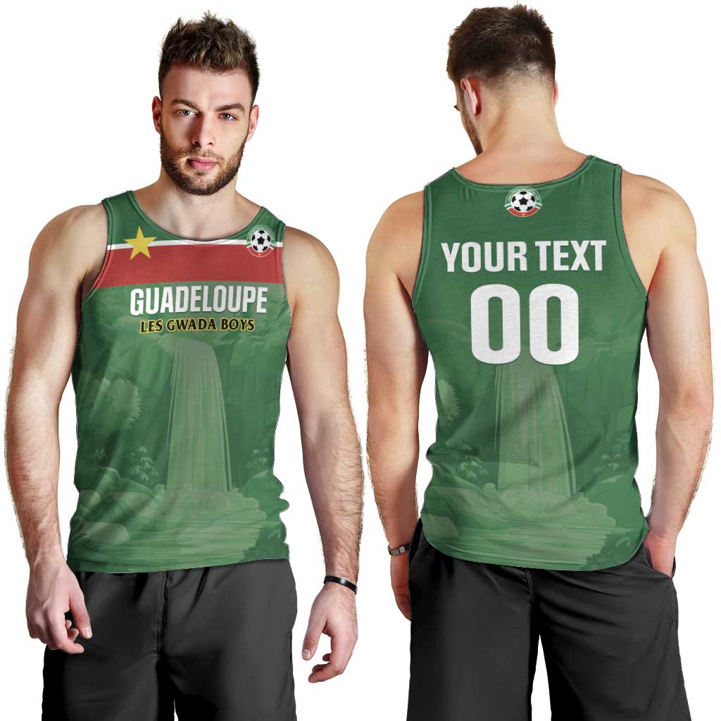 Custom Football Guadeloupe Green Men Tank Top Les Gwada Boy Go Champions