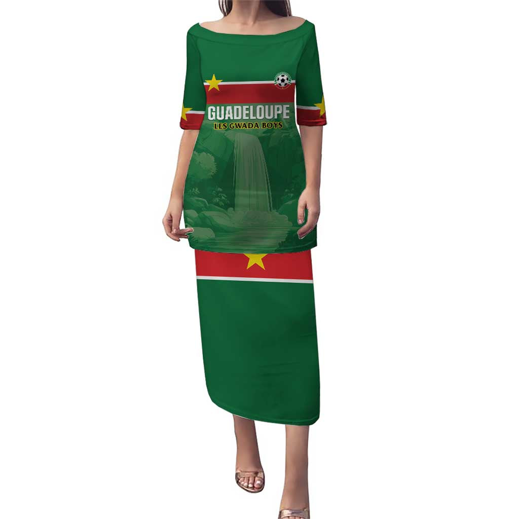 Custom Football Guadeloupe Green Puletasi Les Gwada Boy Go Champions