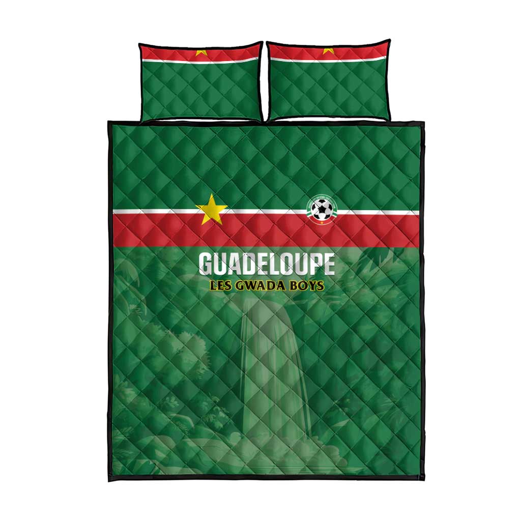 Football Guadeloupe Green Quilt Bed Set Les Gwada Boy Go Champions