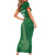 Custom Football Guadeloupe Green Short Sleeve Bodycon Dress Les Gwada Boy Go Champions