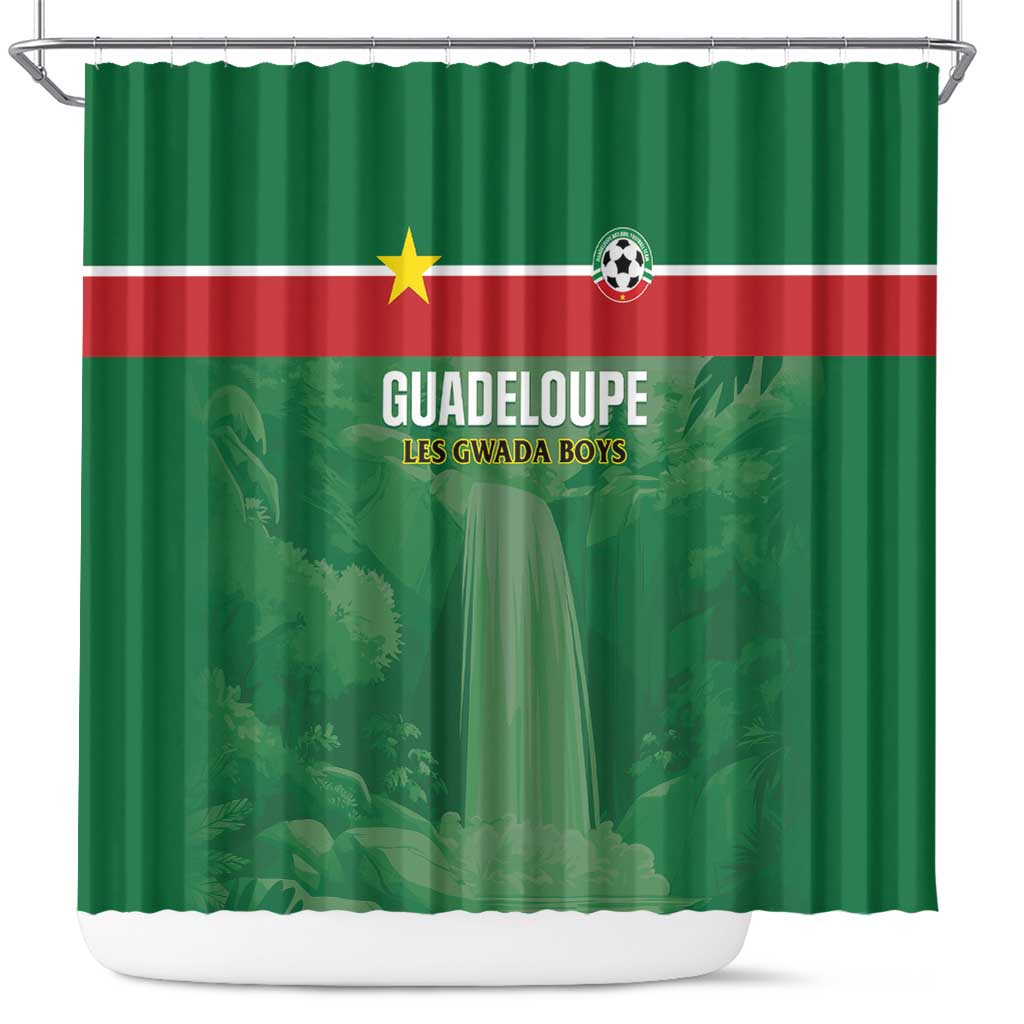Football Guadeloupe Green Shower Curtain Les Gwada Boy Go Champions