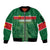 Custom Football Guadeloupe Green Sleeve Zip Bomber Jacket Les Gwada Boy Go Champions