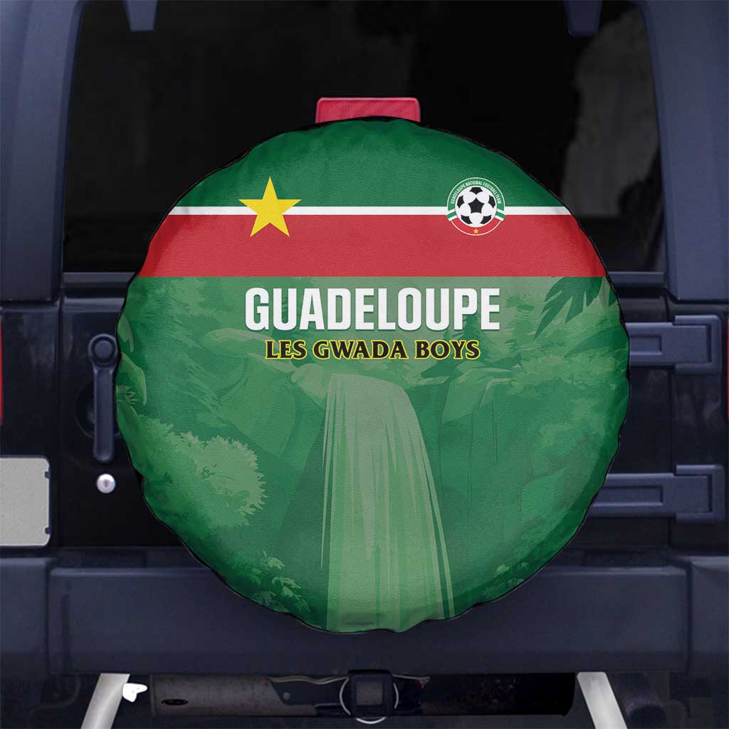 Football Guadeloupe Green Spare Tire Cover Les Gwada Boy Go Champions