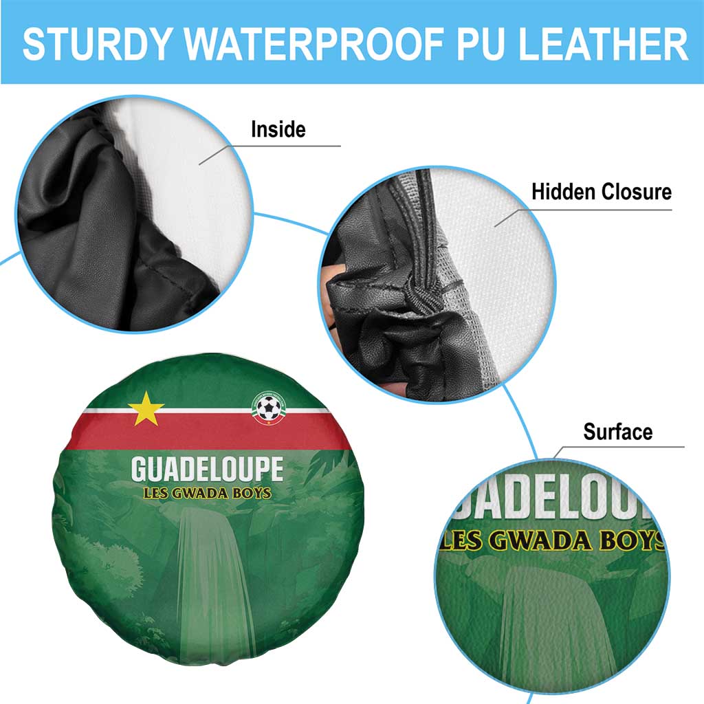 Football Guadeloupe Green Spare Tire Cover Les Gwada Boy Go Champions