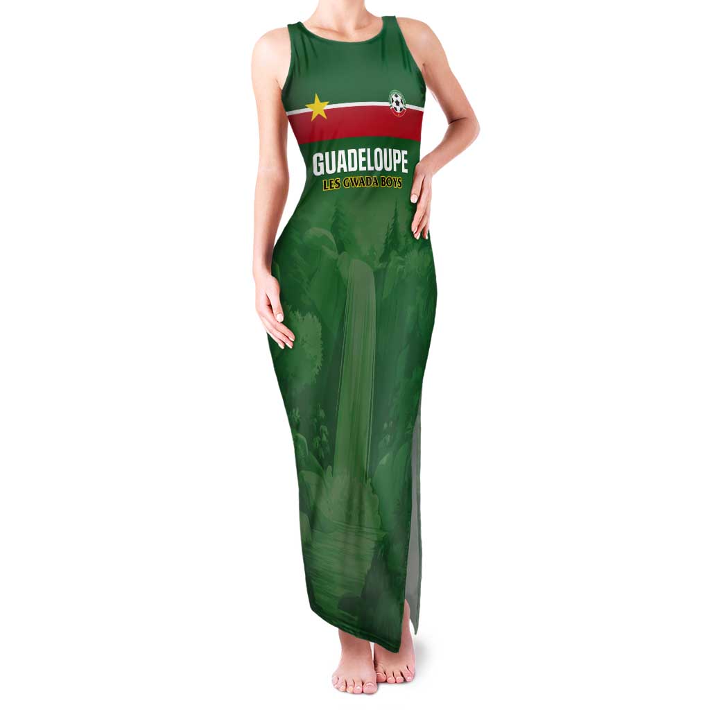 Custom Football Guadeloupe Green Tank Maxi Dress Les Gwada Boy Go Champions