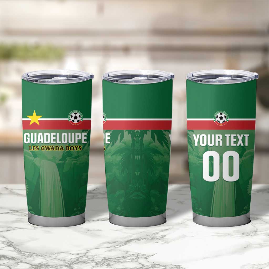 Custom Football Guadeloupe Green Tumbler Cup Les Gwada Boy Go Champions