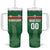 Custom Football Guadeloupe Green Tumbler With Handle Les Gwada Boy Go Champions