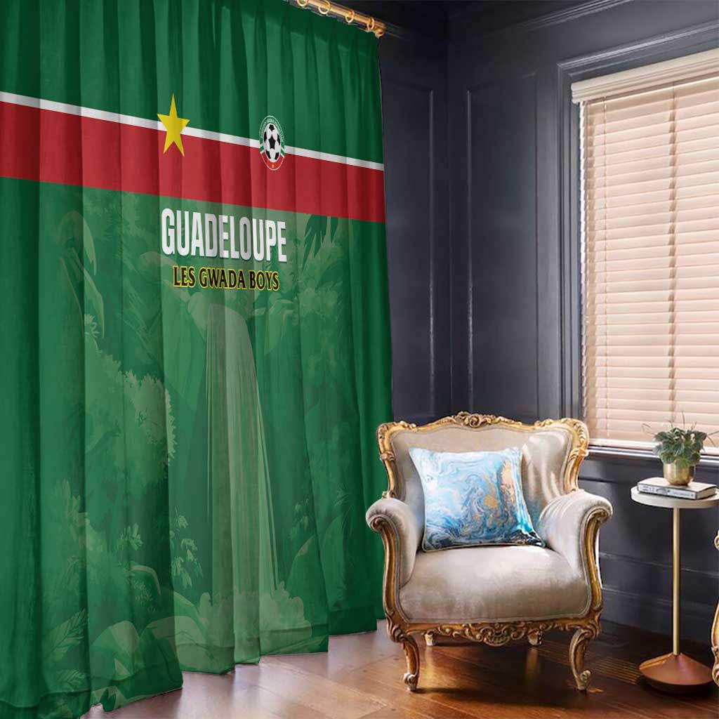 Football Guadeloupe Green Window Curtain Les Gwada Boy Go Champions