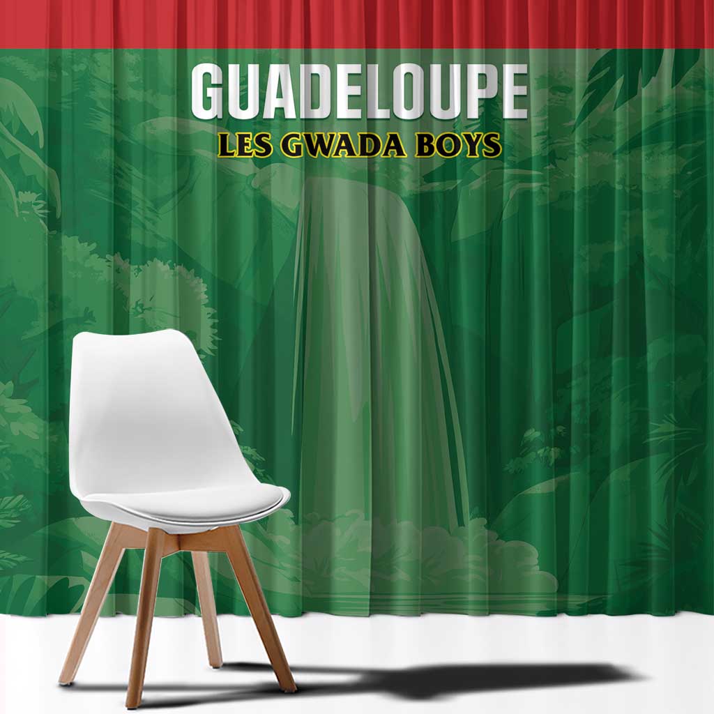 Football Guadeloupe Green Window Curtain Les Gwada Boy Go Champions