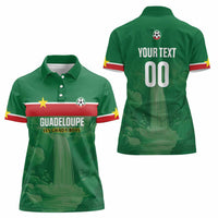 Custom Football Guadeloupe Green Women Polo Shirt Les Gwada Boy Go Champions