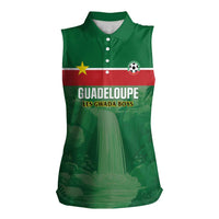 Custom Football Guadeloupe Green Women Sleeveless Polo Shirt Les Gwada Boy Go Champions