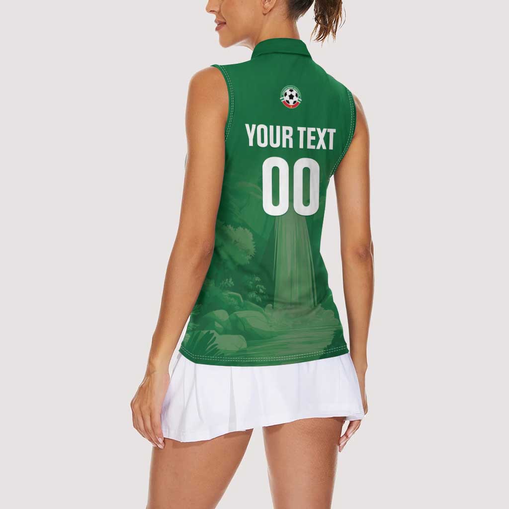 Custom Football Guadeloupe Green Women Sleeveless Polo Shirt Les Gwada Boy Go Champions