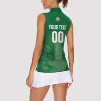 Custom Football Guadeloupe Green Women Sleeveless Polo Shirt Les Gwada Boy Go Champions