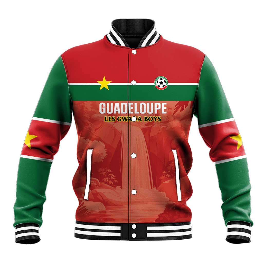 Custom Football Guadeloupe Red Baseball Jacket Les Gwada Boy Go Champions