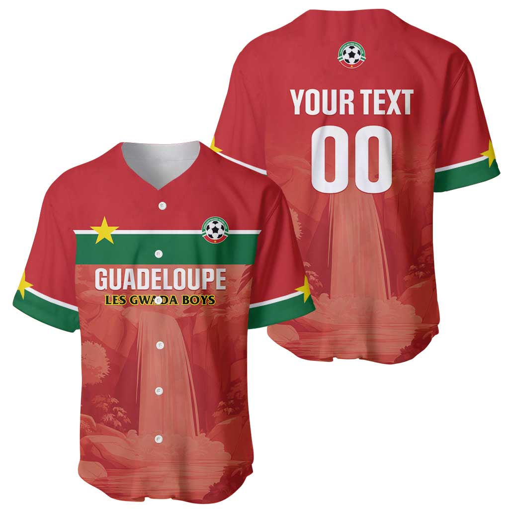 Custom Football Guadeloupe Red Baseball Jersey Les Gwada Boy Go Champions