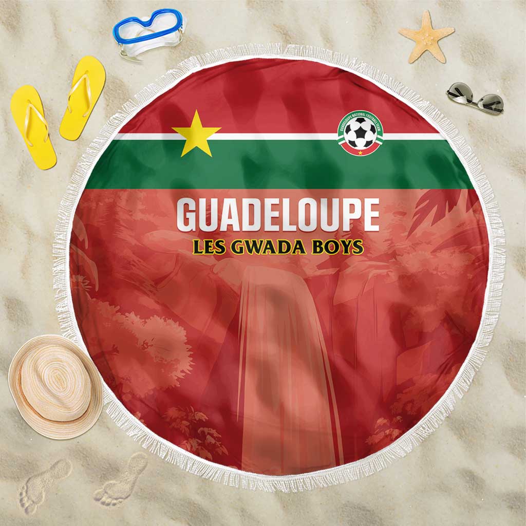 Football Guadeloupe Red Beach Blanket Les Gwada Boy Go Champions