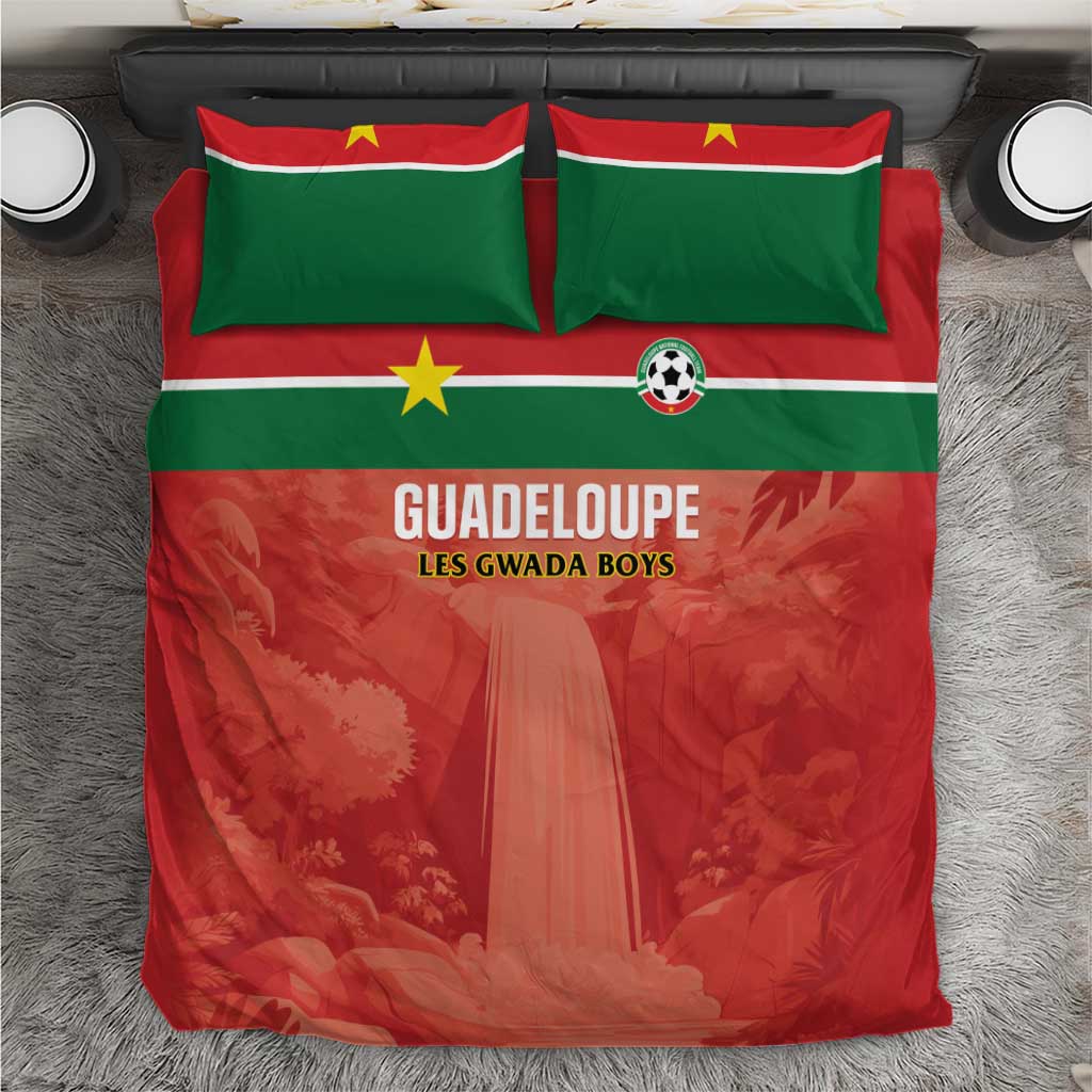 Football Guadeloupe Red Bedding Set Les Gwada Boy Go Champions