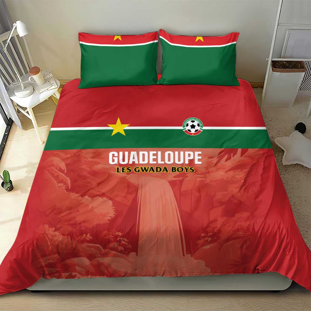 Football Guadeloupe Red Bedding Set Les Gwada Boy Go Champions