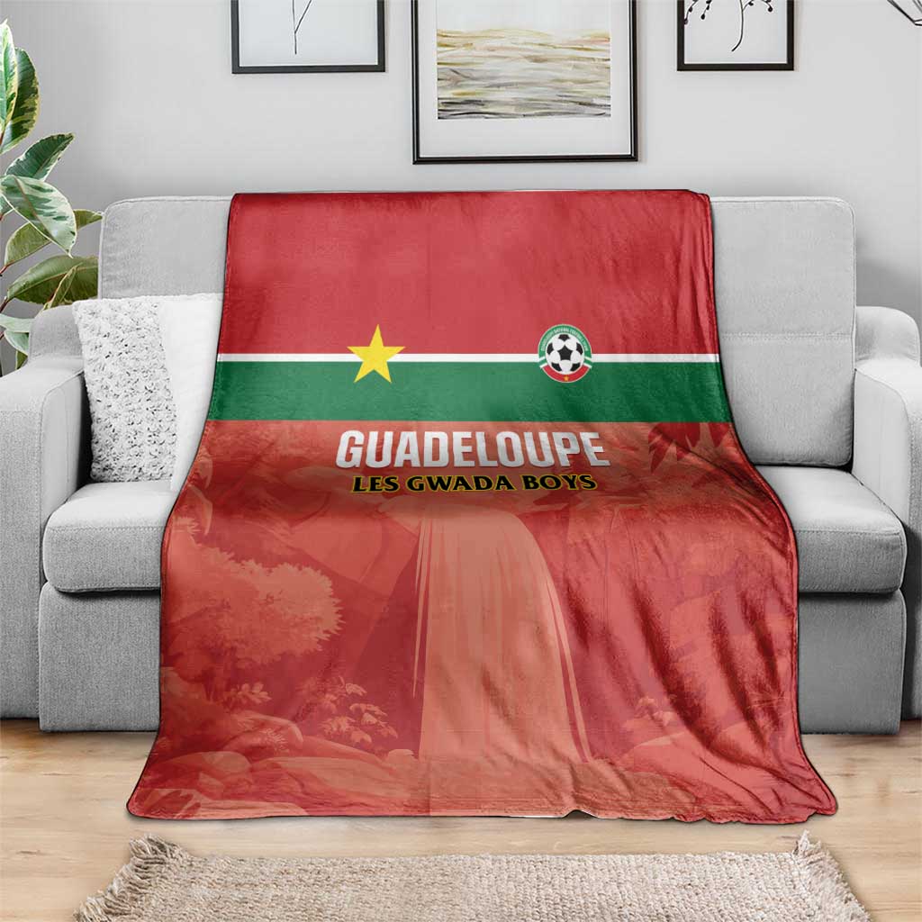 Football Guadeloupe Red Blanket Les Gwada Boy Go Champions