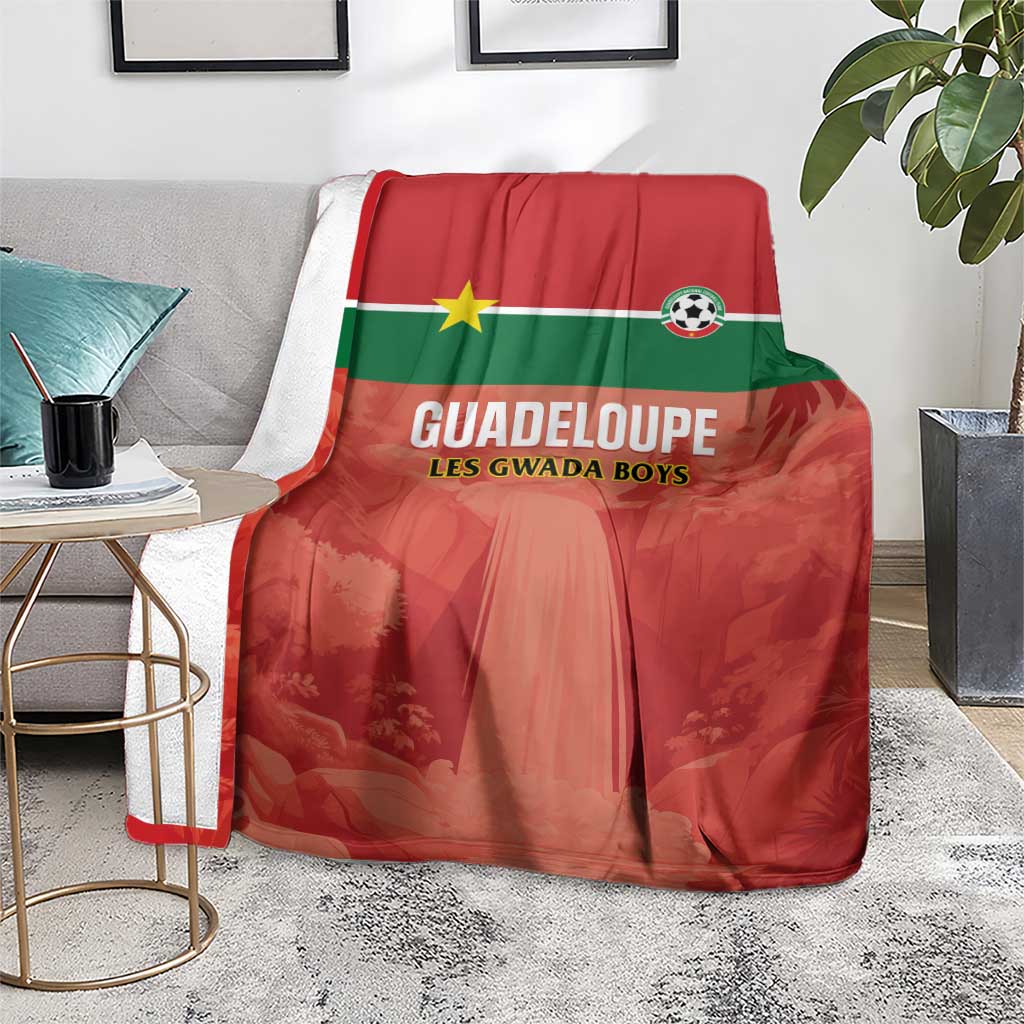 Football Guadeloupe Red Blanket Les Gwada Boy Go Champions