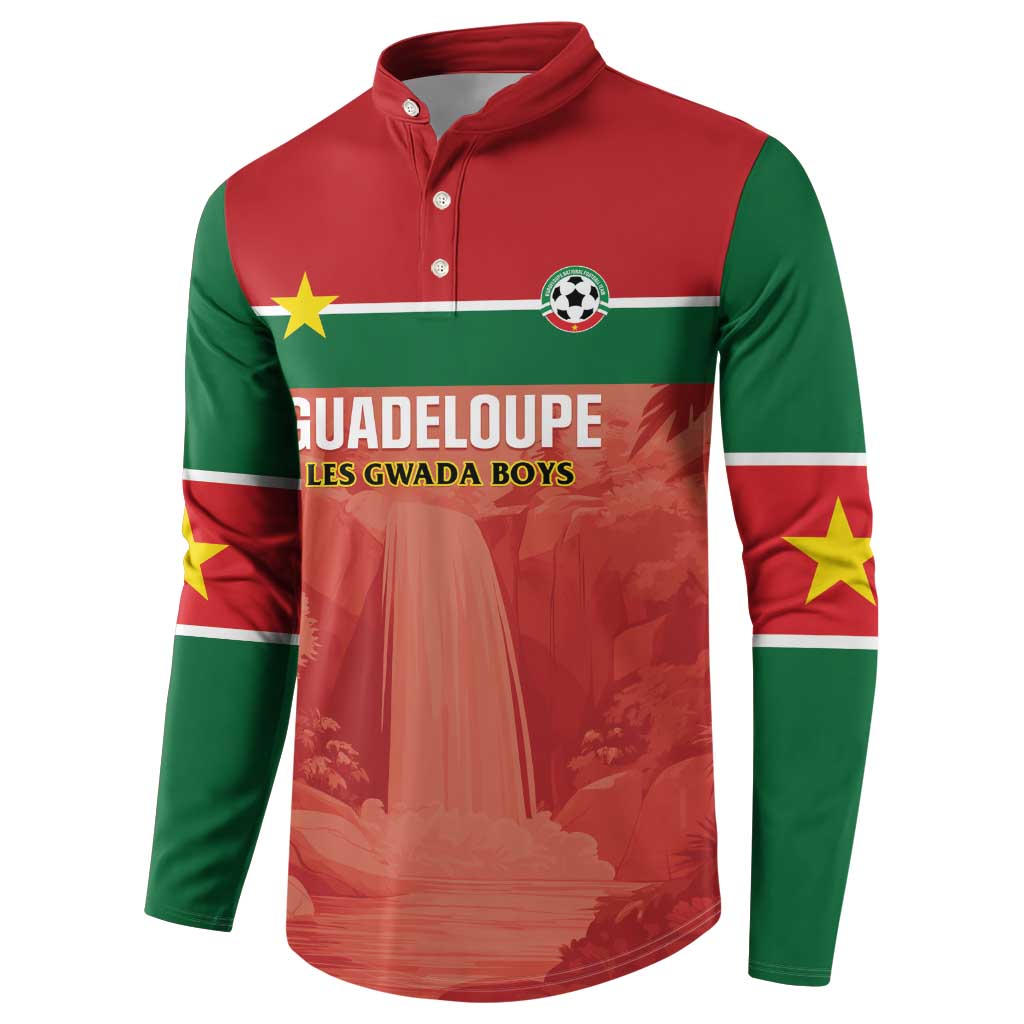 Custom Football Guadeloupe Red Button Sweatshirt Les Gwada Boy Go Champions